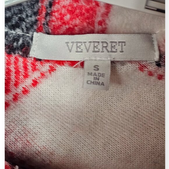 Veveret Plaid Button Down Shacket Women's Small Red Black Buffalo Check - Picture 3 of 9